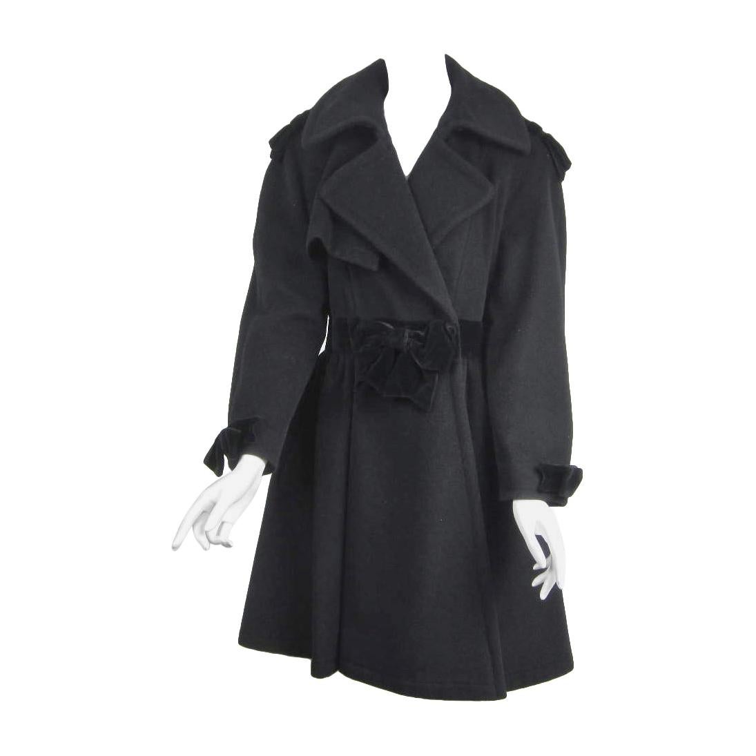 Moschino Cheap & Chic Wool Coat Bows Jacket Double Breasted  For Sale