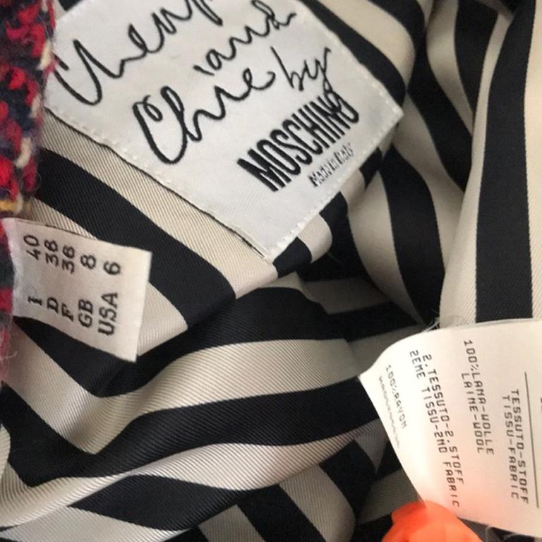 Moschino Cheap Chic karierte Rüschenjacke aus Wolle im Angebot 3