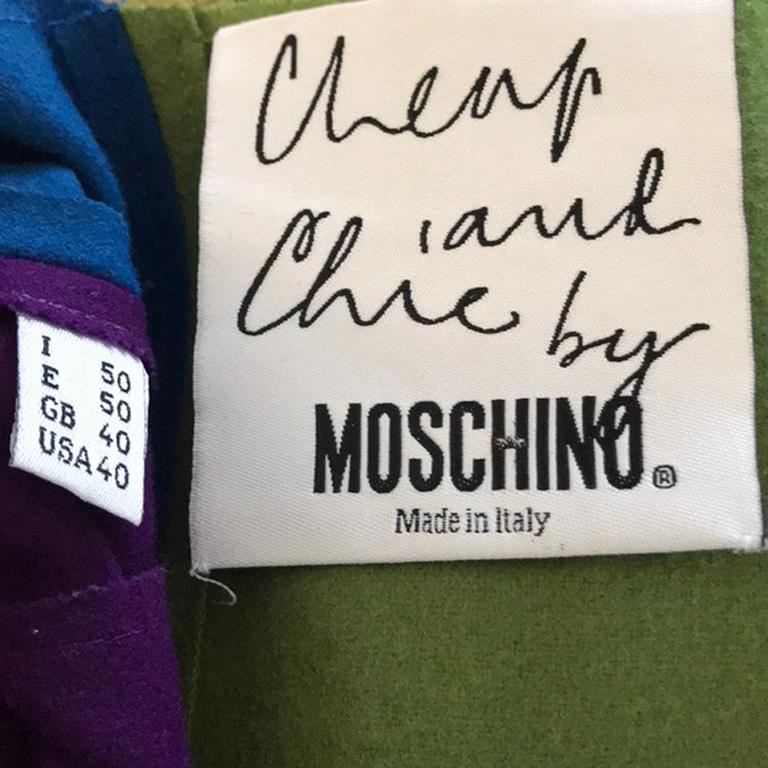 Moschino Cheap Chic Chaleco de lana Campanas arco iris en venta 3
