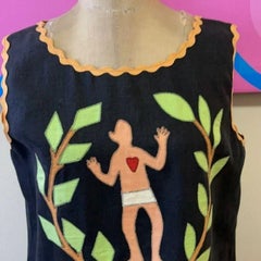 Moschino Cheap Chick Rick Rack Heart Linen Dress