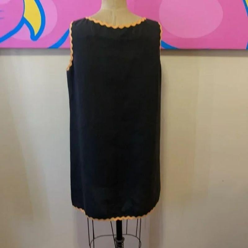 Black Moschino Cheap Chick Rick Rack Heart Linen Dress For Sale