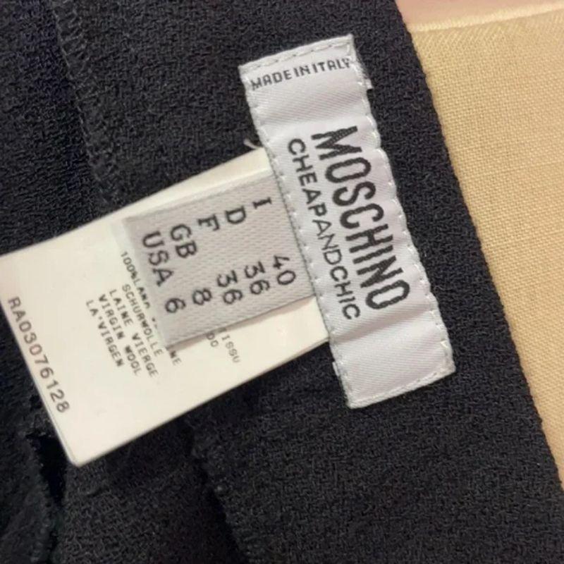 Women's Moschino Cheap Chip Black Tuxedo Button Pants For Sale