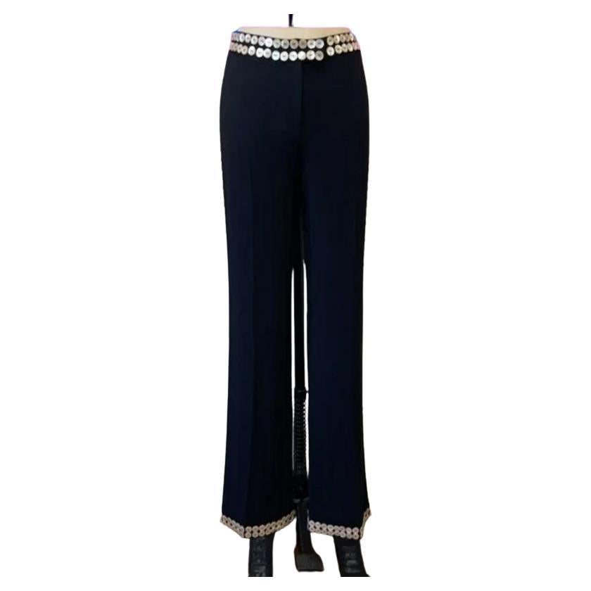 Moschino Cheap Chip Black Tuxedo Button Pants For Sale at 1stDibs