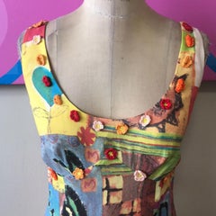 Moschino Cheap Chip Yellow Peach Sign Dress