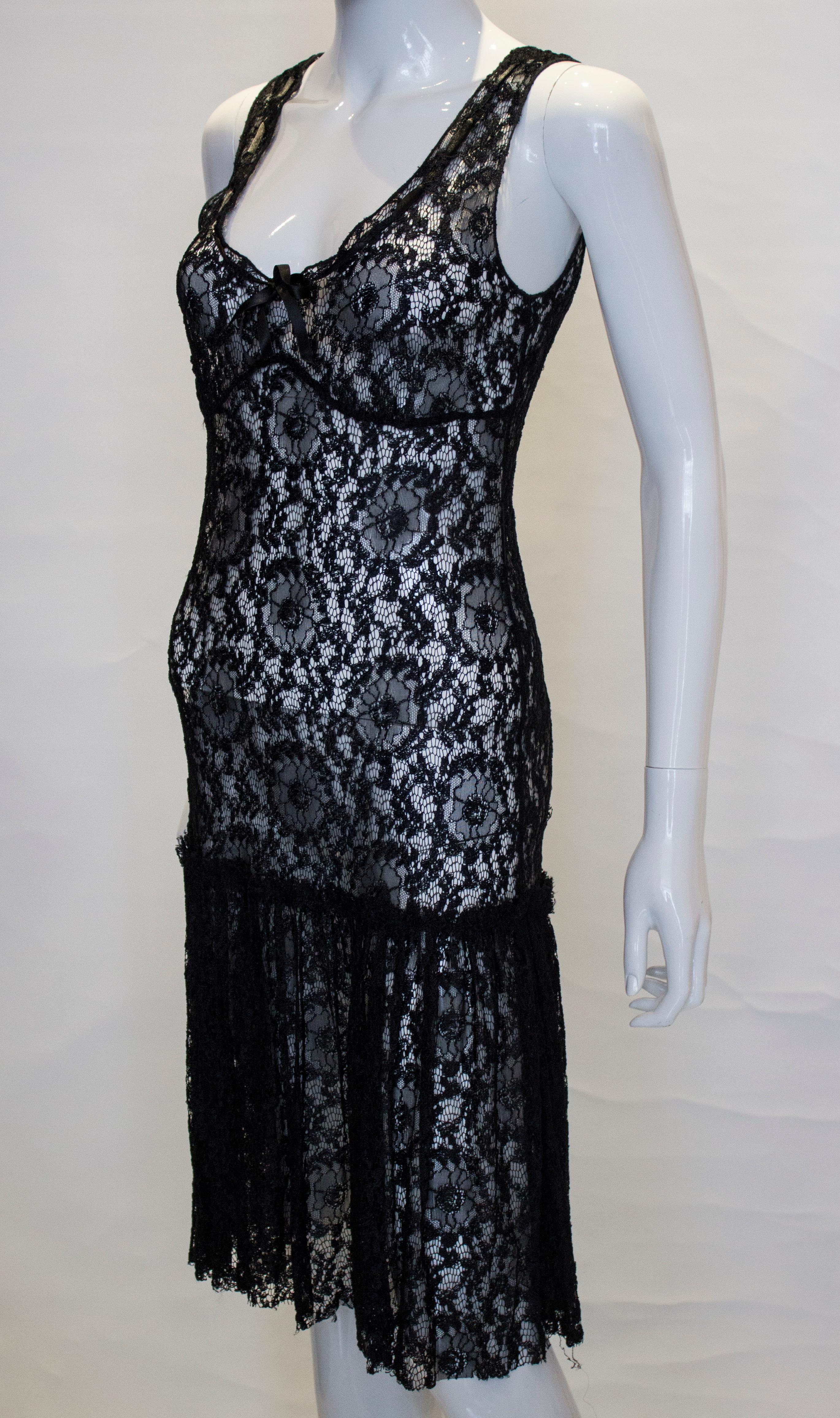 Moschino Cheap n Chic Black Lace Dress In Good Condition For Sale In London, GB