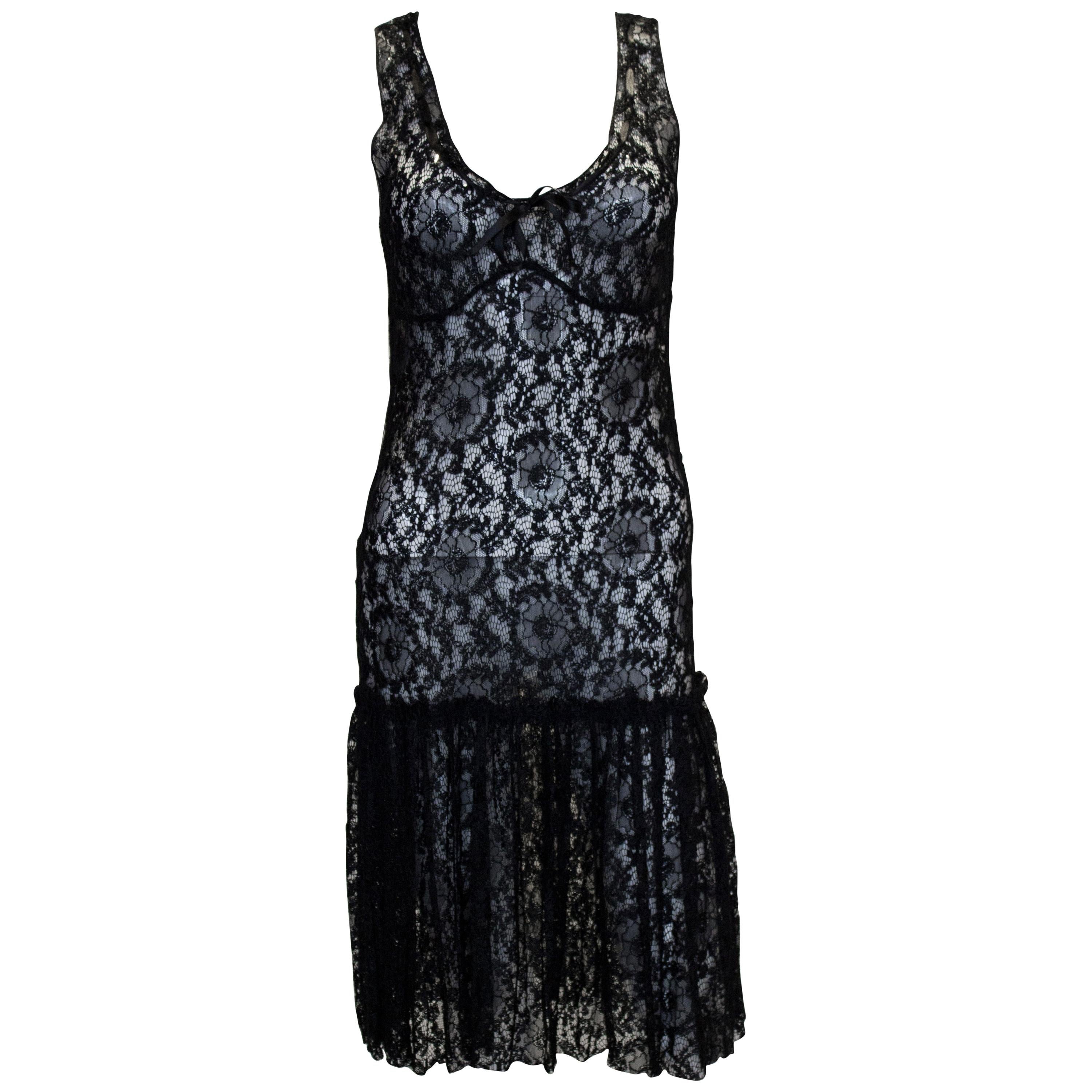 Moschino Cheap n Chic Black Lace Dress For Sale