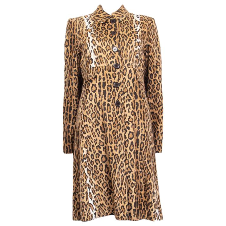 MOSCHINO CHEAP&CHIC beige LEOPARD Coat Jacket 42 M For Sale