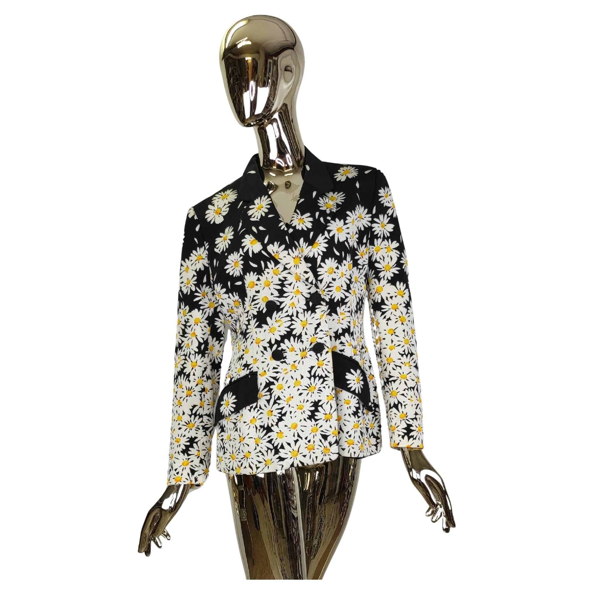 Moschino Cheap&Chic S/S 1996 "Love me, love me not" daisy print blazer For Sale