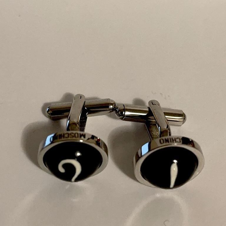 Women's or Men's Moschino Chrome Plastic Cuff Links ?! For Sale