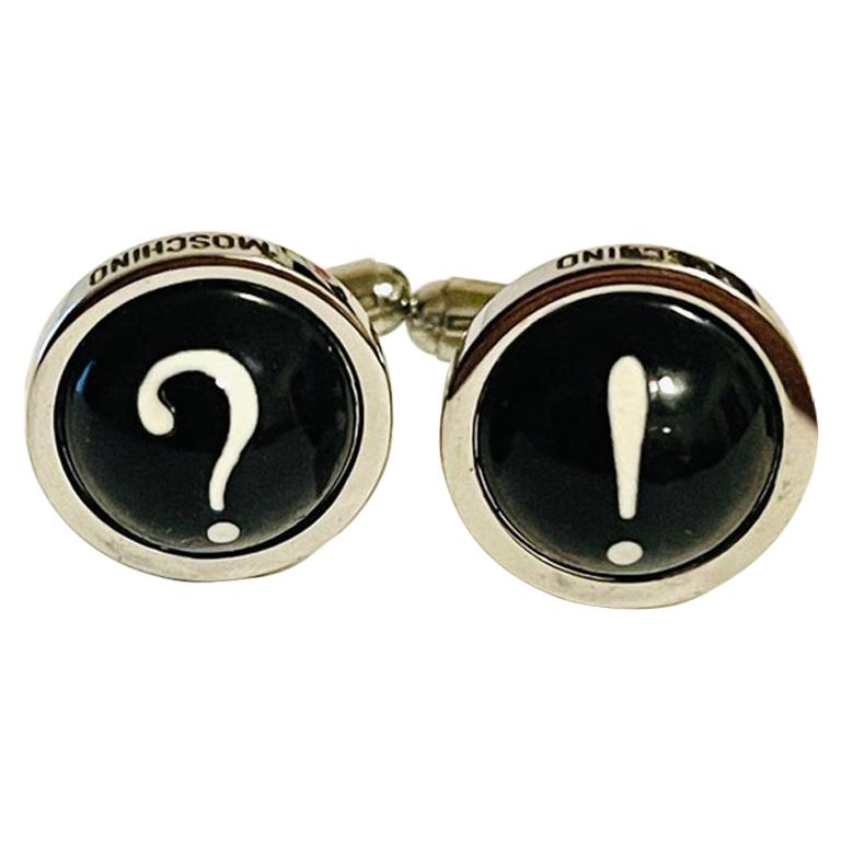Moschino Chrome Plastic Cuff Links ?! For Sale