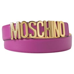 Moschino Schriftzug Gürtel Logo Cyclamen