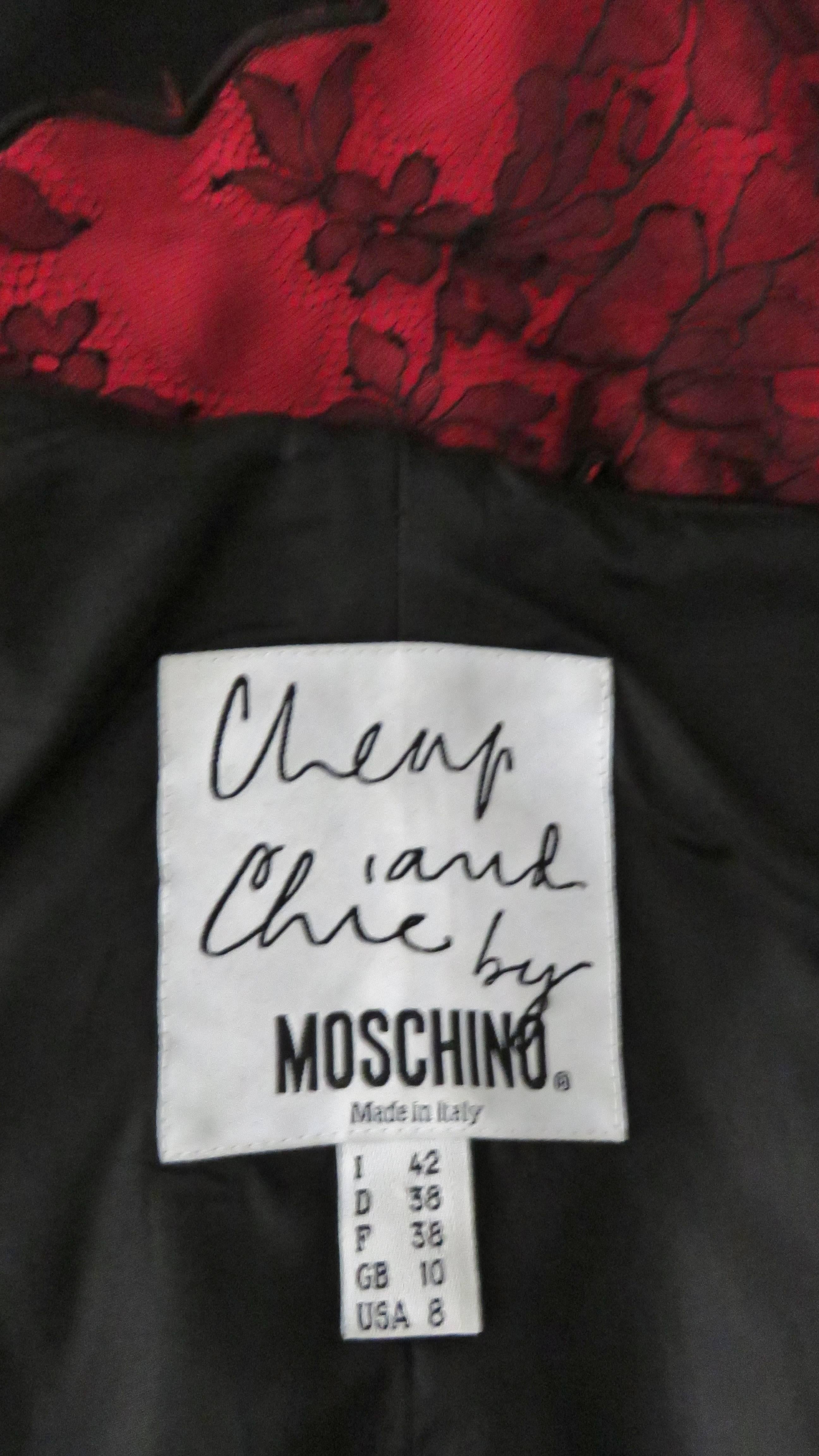  Moschino Color Block Silk and Lace Dress For Sale 1
