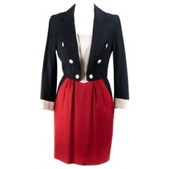 Moschino Color Block Tuxedo 90s Dress