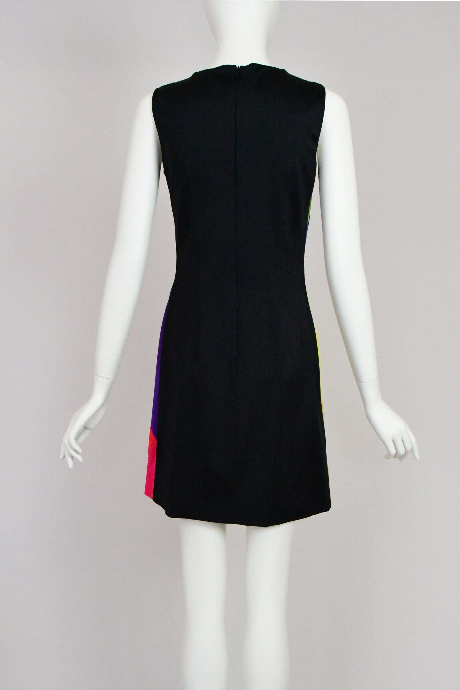 Beige Moschino Colour Block Rainbow Fran Drescher Nanny Series Couture Medium Dress For Sale