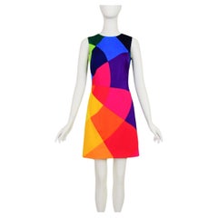 Moschino Colour Block Rainbow Fran Drescher Nanny Series Couture Medium Dress