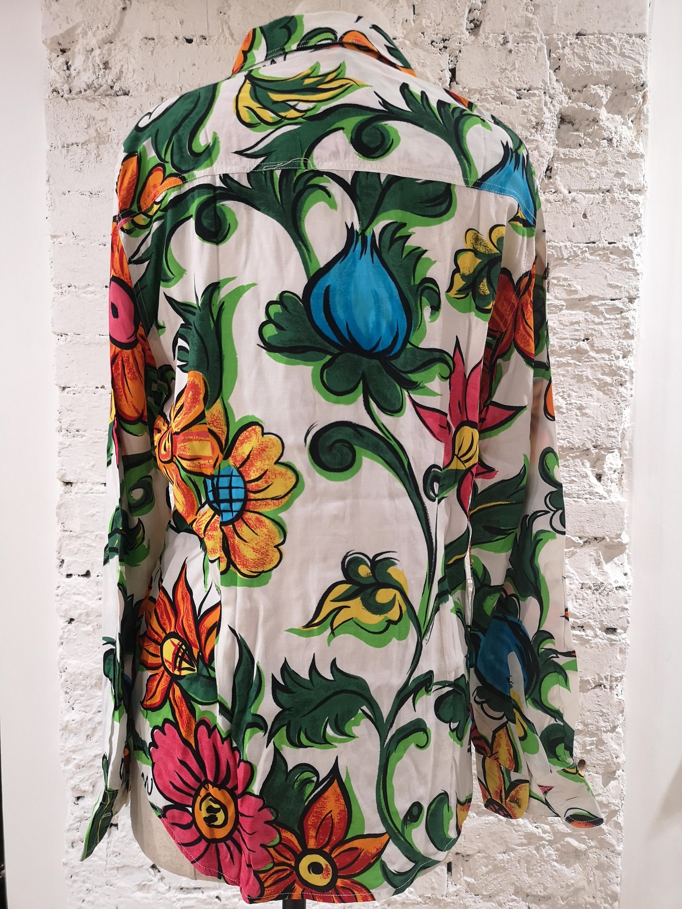 Moschino cotton flowers shirt 1