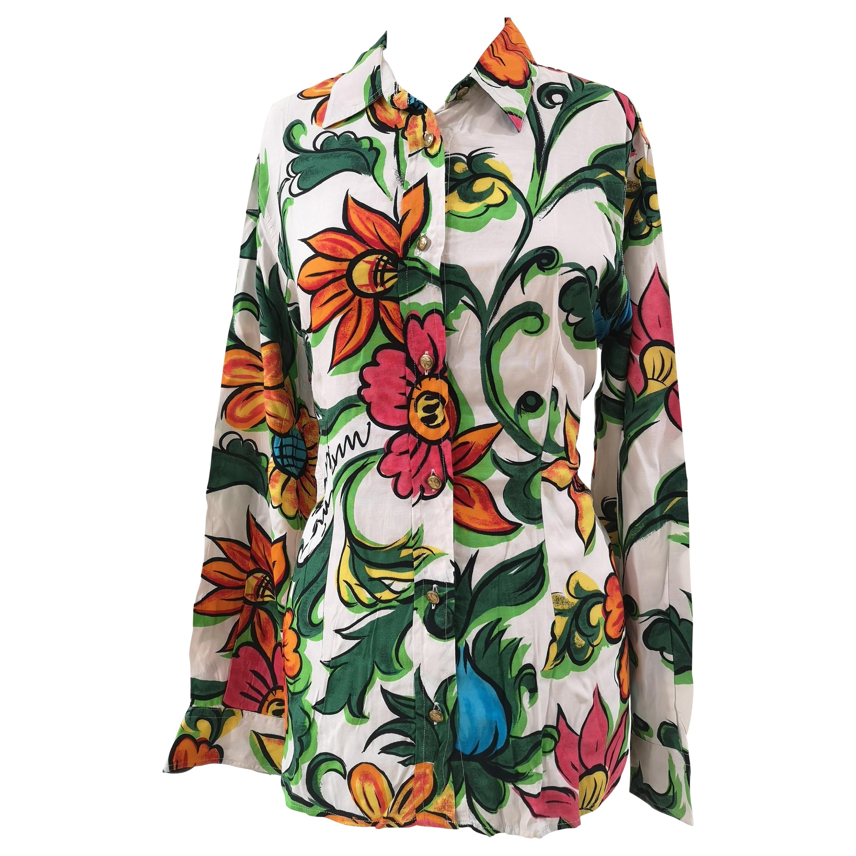 Moschino cotton flowers shirt