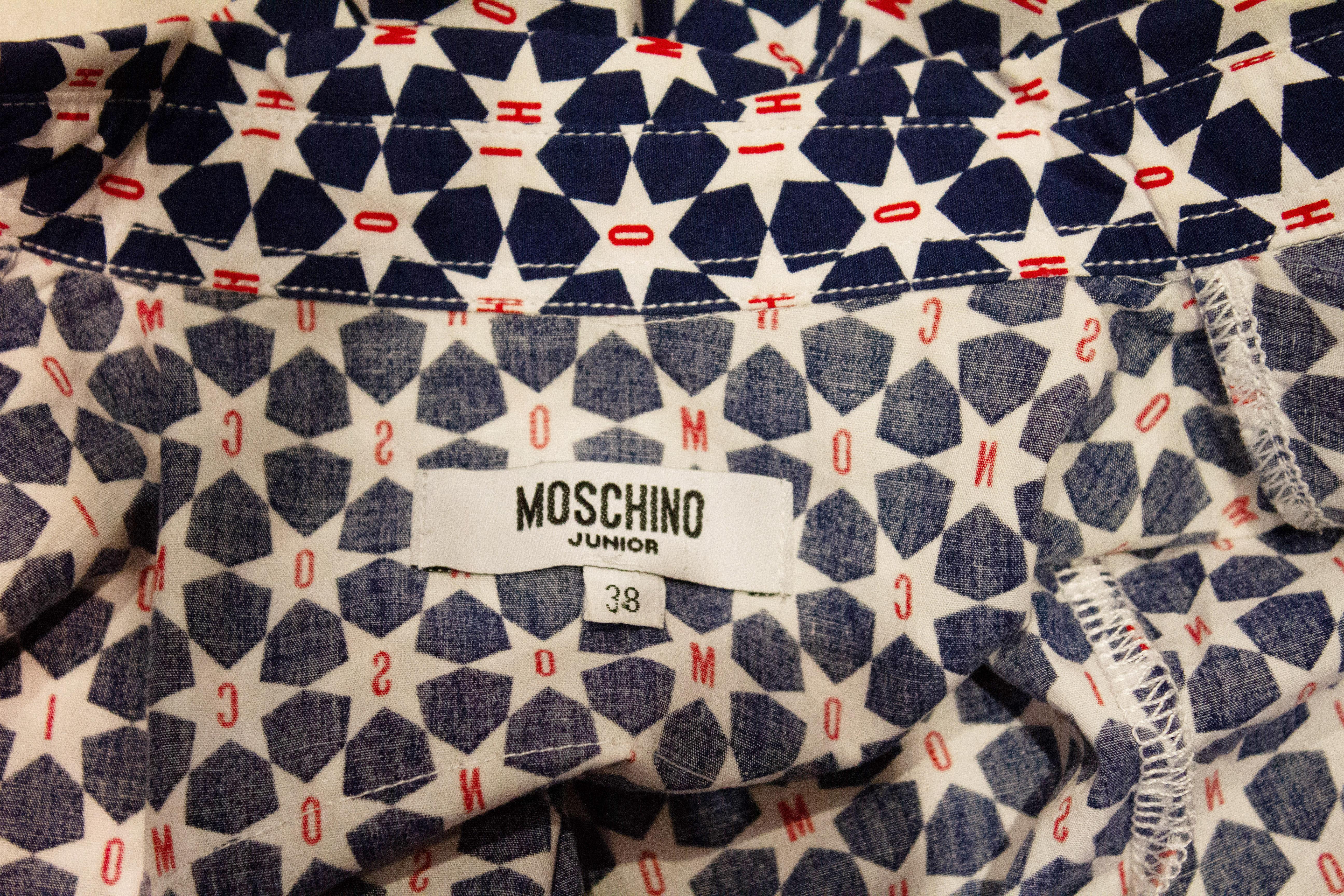 Moschino Cotton Shirt in Two Prints For Sale 2
