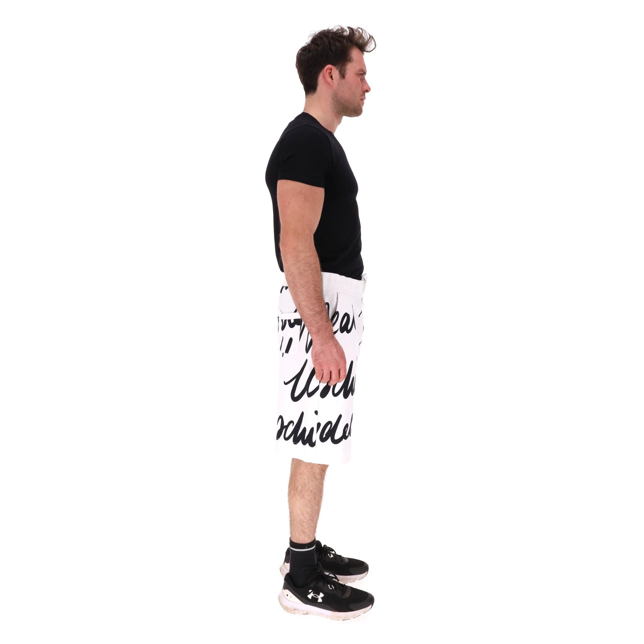 Moschino Cotton Shorts With All-Over Logo Print In Excellent Condition For Sale In London, GB