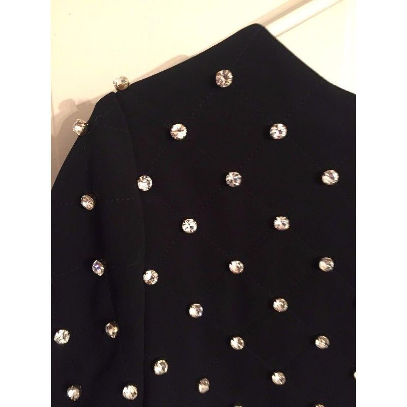 Moschino Coutur Jeremy Scott Barbie Crystal Diamonds Black Crepe Dress 42 IT For Sale 6