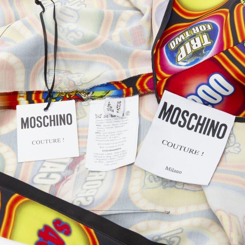 MOSCHINO Couture! 2019 Runway Good Luck Trolls Gameshow maxi gown  IT38 XS 5