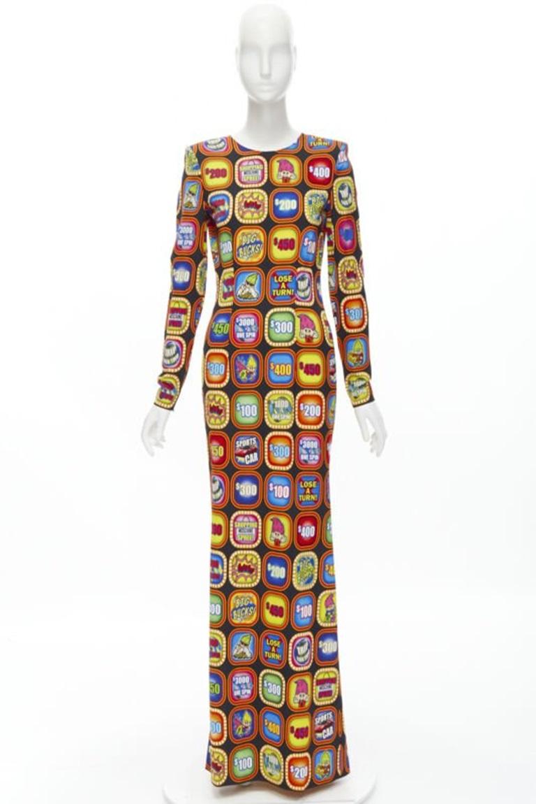 MOSCHINO Couture! 2019 Runway Good Luck Trolls Gameshow maxi gown  IT38 XS 6