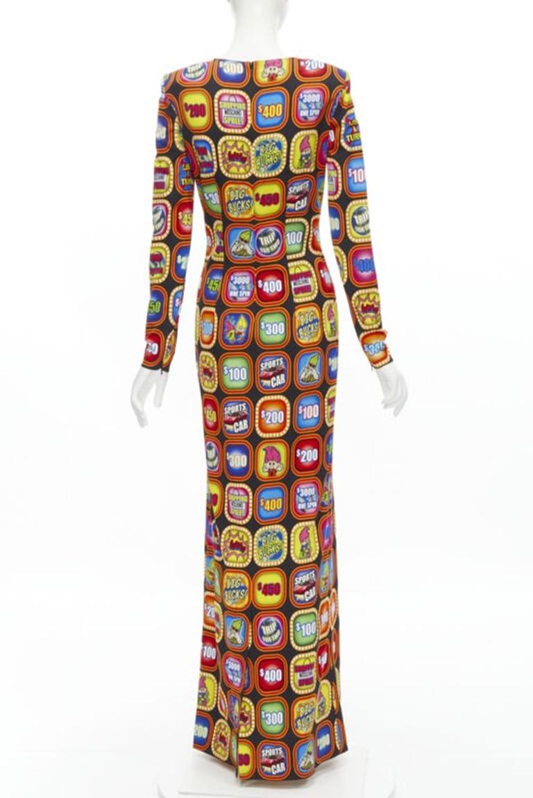 Women's MOSCHINO Couture! 2019 Runway Good Luck Trolls Gameshow maxi gown  IT38 XS