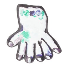 Moschino Couture 2020 Pittura a mano di Picasso in pelle bianca, pochette XL