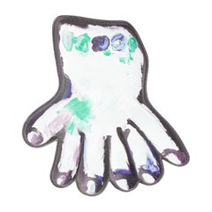 MOSCHINO COUTURE  2020 Runway Picasso Hand Painting bolso de mano XL de cuero blanco