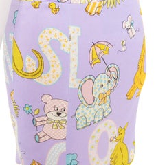 MOSCHINO COUTURE! 2022 Runway Calico Animals cartoons scallop mini skirt IT38 XS