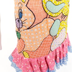 MOSCHINO COUTURE! 2022 Runway Calico Animals sequinned quilted mini dress IT40 S