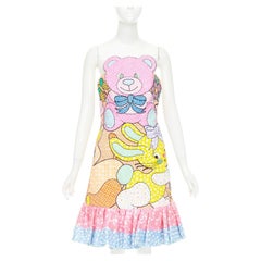 MOSCHINO COUTURE! 2022 Runway Calico Animals sequinned quilted mini dress IT40 S