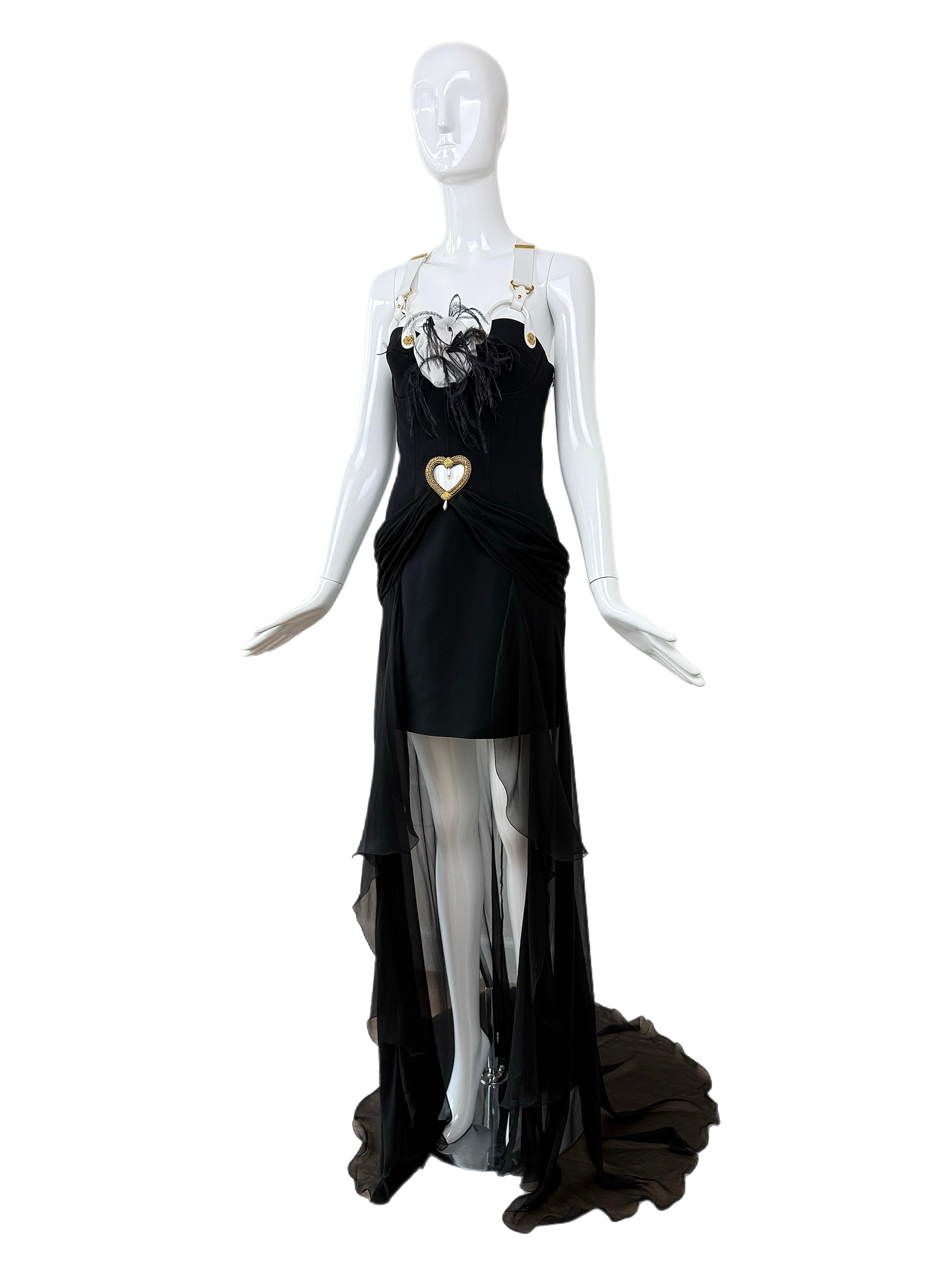 MOSCHINO COUTURE 2024 Laufsteg 40th Anniversary Edition Minikleid (Schwarz) im Angebot