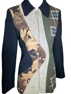 Moschino Couture Herbst-Motiv Angora-Mischung genähte Jacke