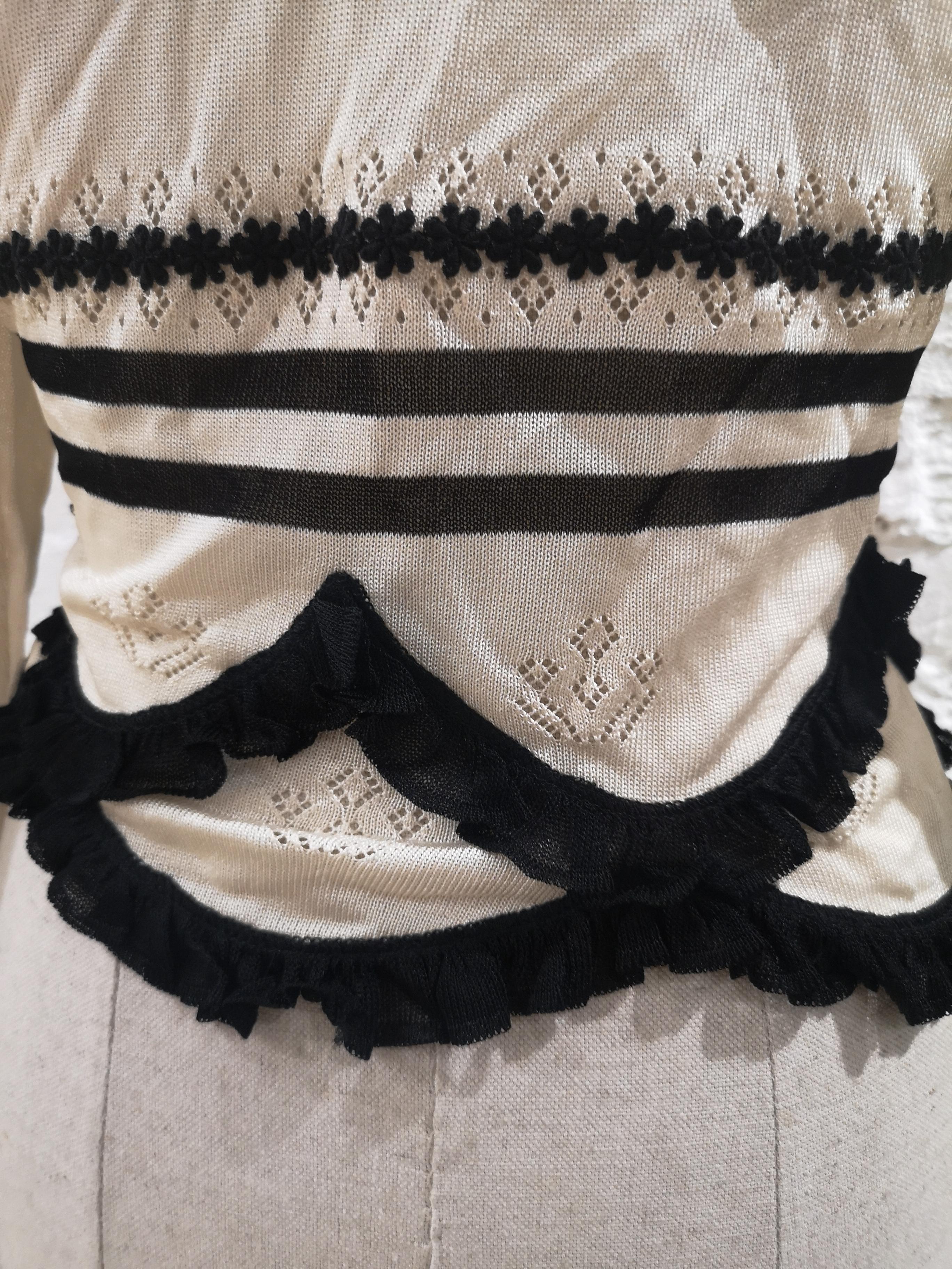 Moschino couture beige and black pull sweater 2