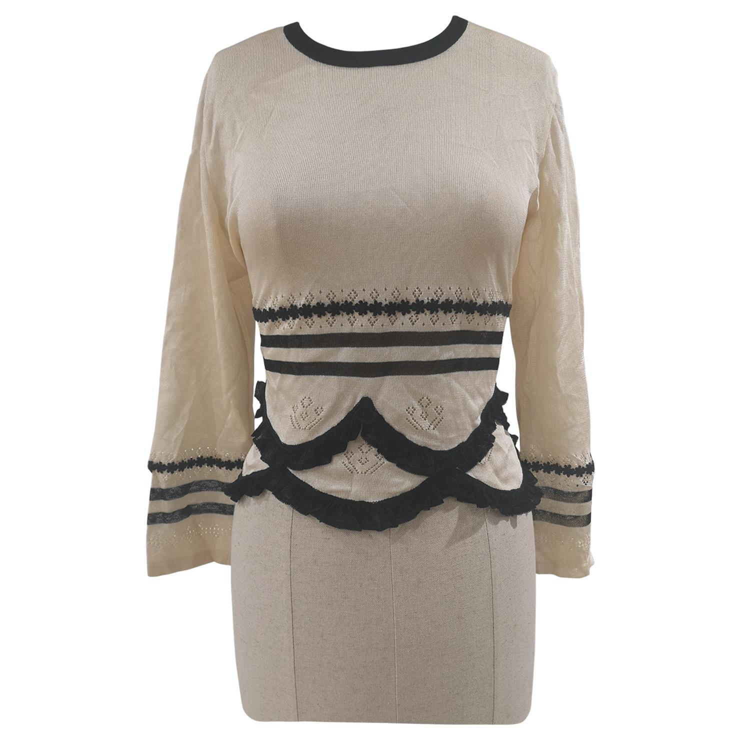 Moschino couture beige and black pull sweater