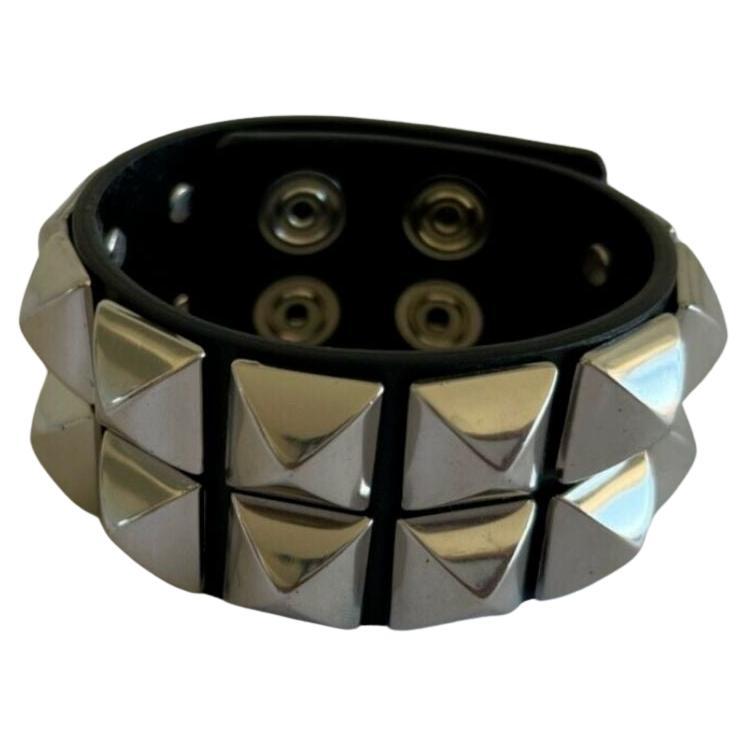 Moschino Couture Black and Silver with 3D Diamond Shaped Metal Studs For Sale