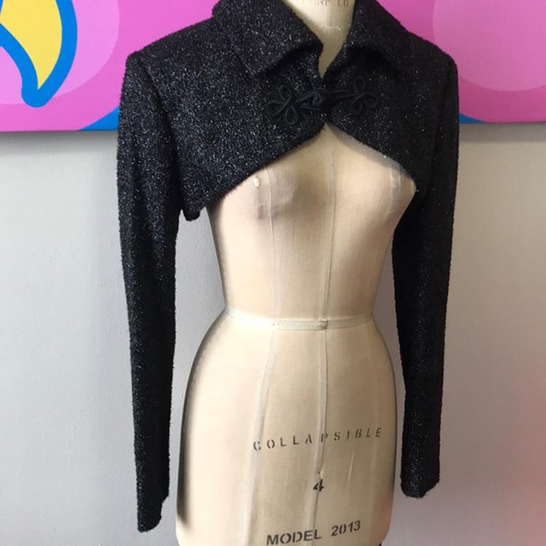 Moschino Couture Black Bolero Cropped Jacket In Excellent Condition For Sale In Los Angeles, CA