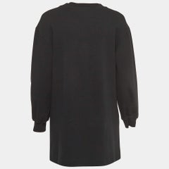 Moschino Couture Black Cherry Pie Print Cotton Long Sleeve Jumper Dress S