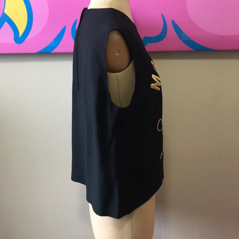 Moschino Couture Camicia mucca nera ricamata In condizioni buone in vendita a Los Angeles, CA