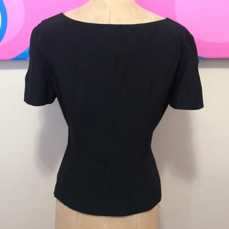 Moschino Couture Black Cut Out Heart Top For Sale 1