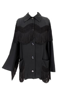 Moschino Couture Black Fringe Country Western Jacket 1980s