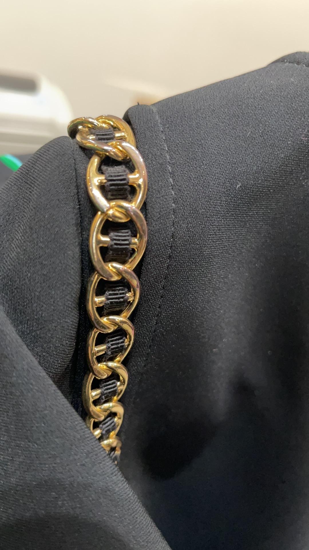 Moschino Couture Black Gold Chain Charm Jacket For Sale 5