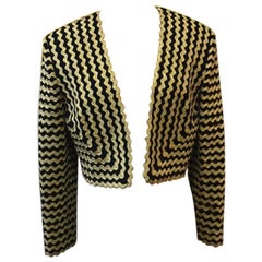 Moschino Couture Black Gold Rick Rack Crop Jacket