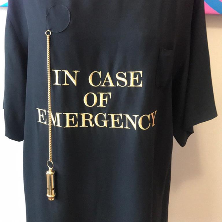Moschino Couture Black Gold Whistle Top In Good Condition For Sale In Los Angeles, CA