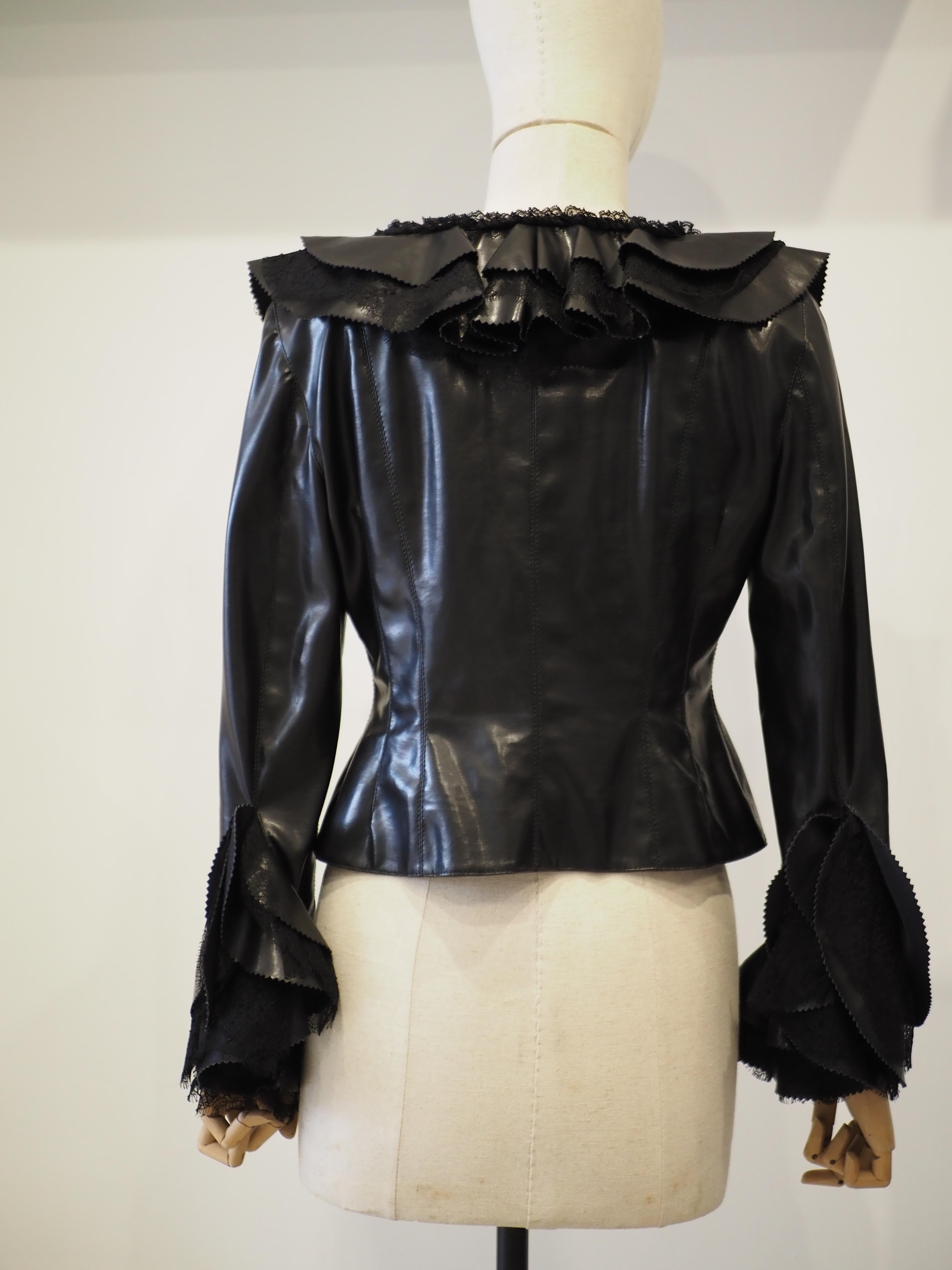 Moschino Couture black lace jacket For Sale 12