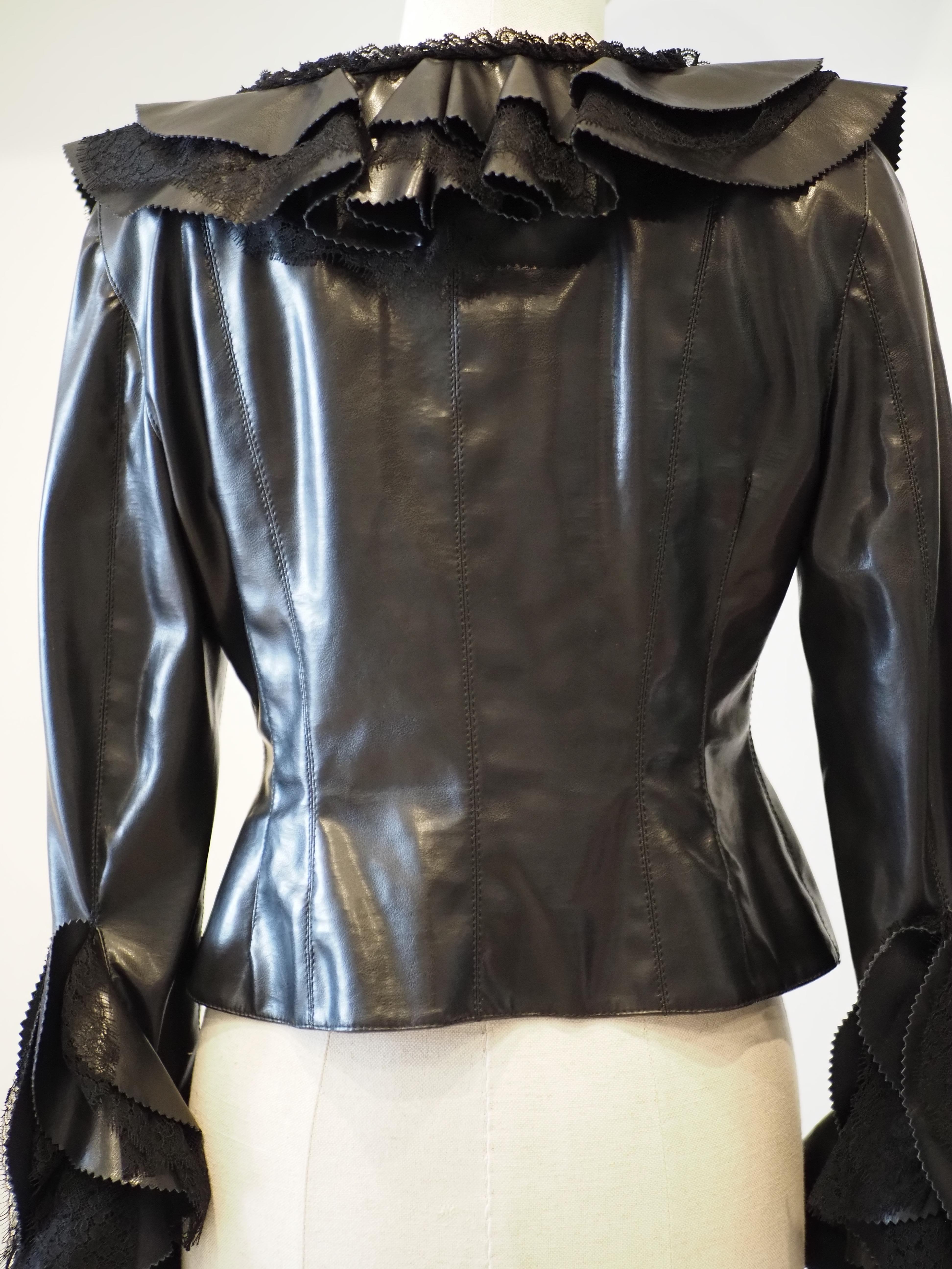 Moschino Couture black lace jacket For Sale 13