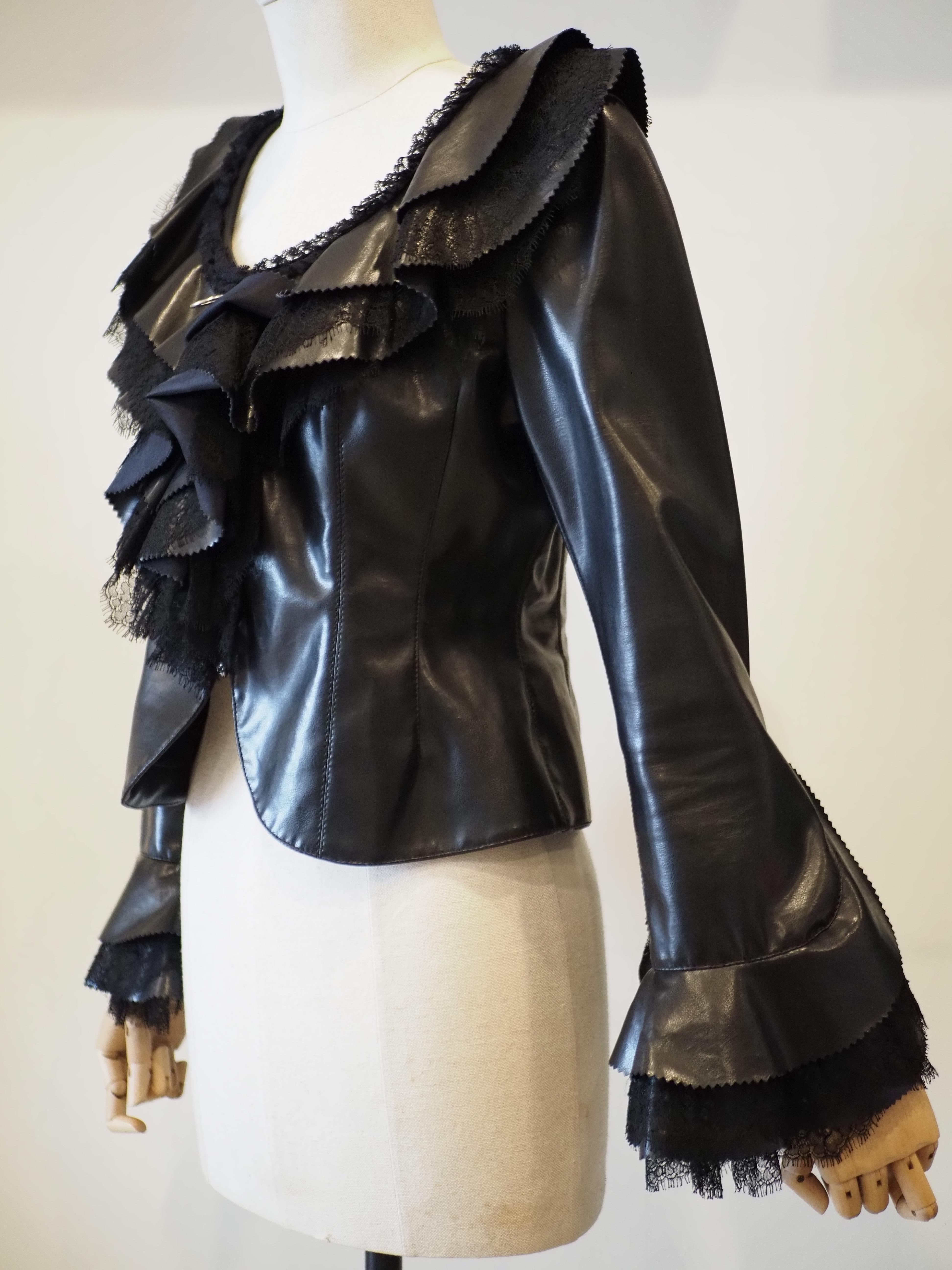 Moschino Couture black lace jacket For Sale 2