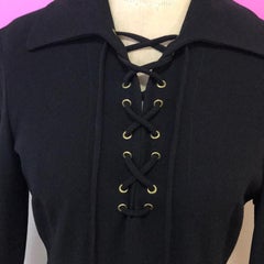 Moschino Couture Black Lace Up Front Dress