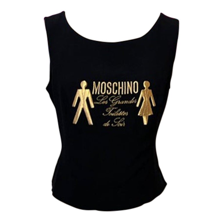 Top Moschino Couture nero Les Grandes Toilettes in vendita